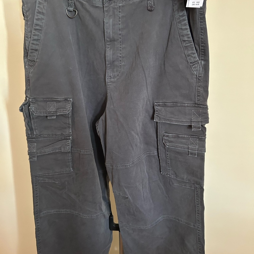 Hollister Men's Charcoal Cargo Pants